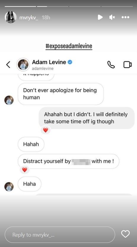 Adam Levine cheating