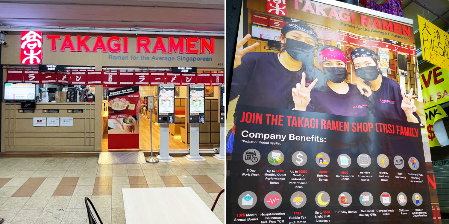 Takagi Ramen Offers Staff Benefits Like Free BBT, Birthday & S$400 Monthly Bonuses