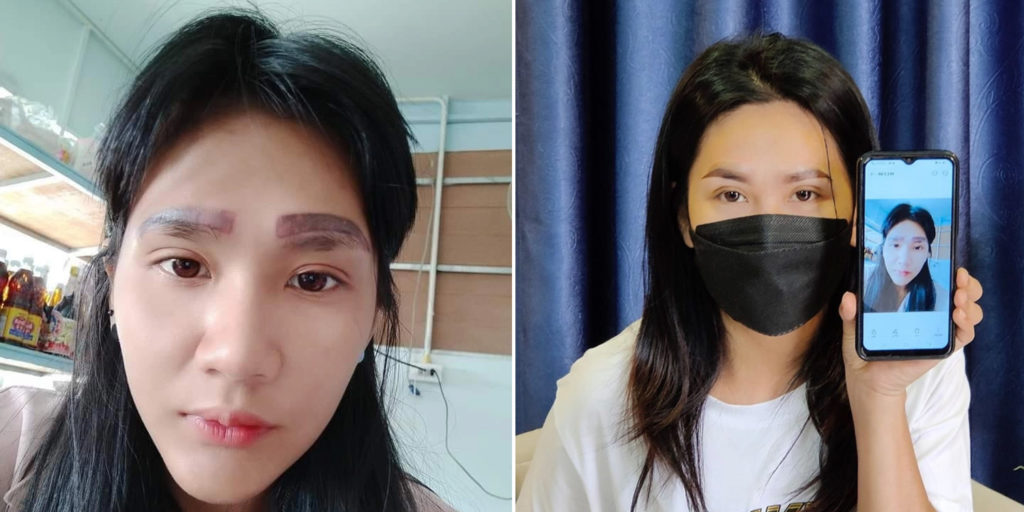 Thai Woman's Eyebrow Tattooing Goes Awry, She Doesn't Dare Leave Home