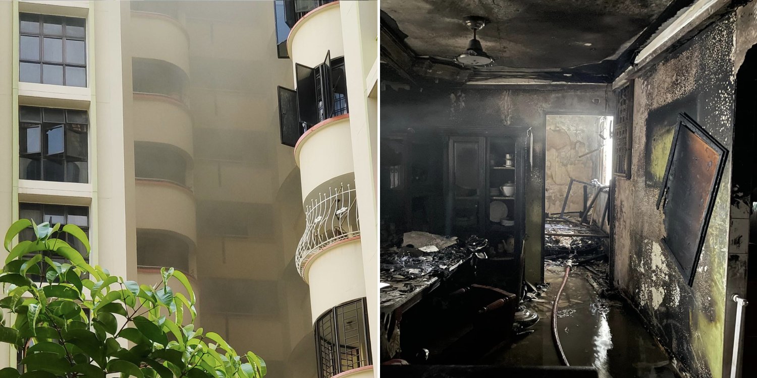 100 Sembawang Residents Evacuated After Flat Catches Fire, 3 Children Taken To Hospital
