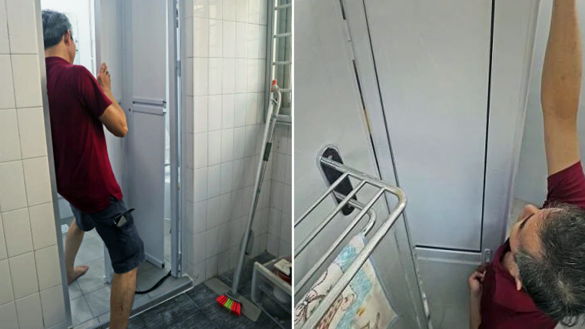 Singapore Home DIY, The center lock of my HDB HIP pvc bifold toilet door  is spoilt