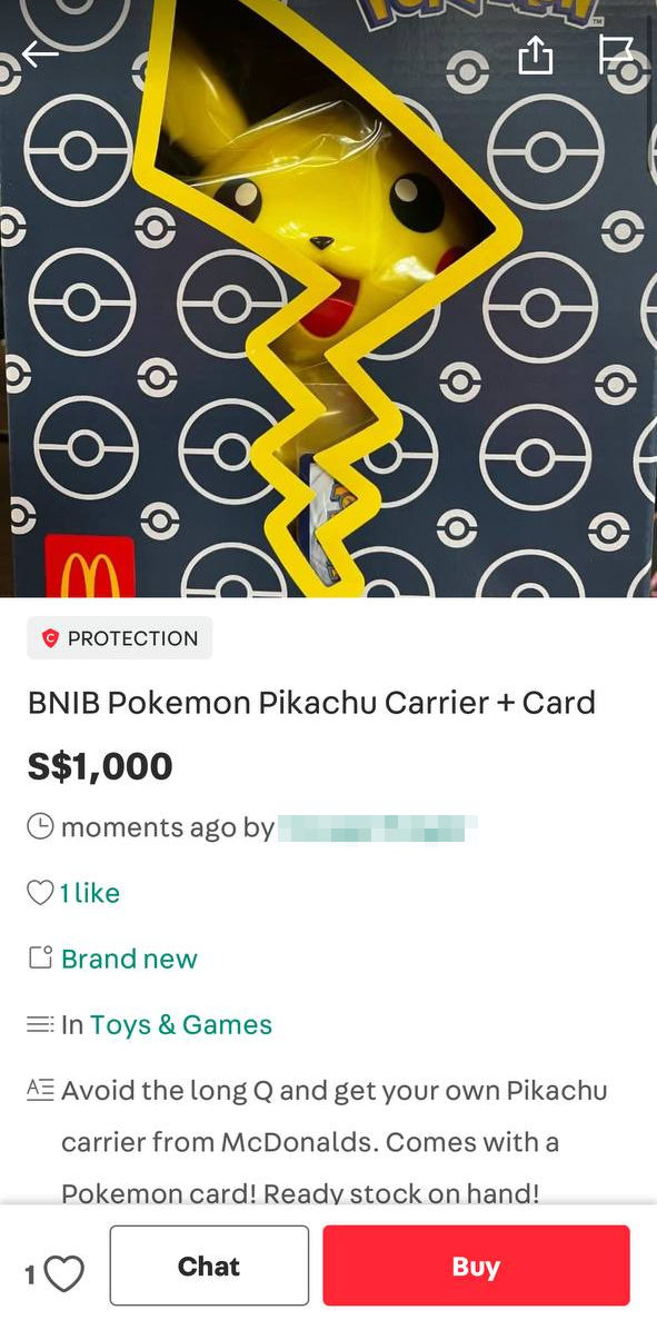 McDonalds pikachu carrier queues