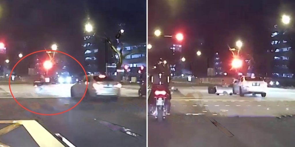 BMW Runs Red Light & Rams Into E-Bike At Sembawang Road, Driver ...