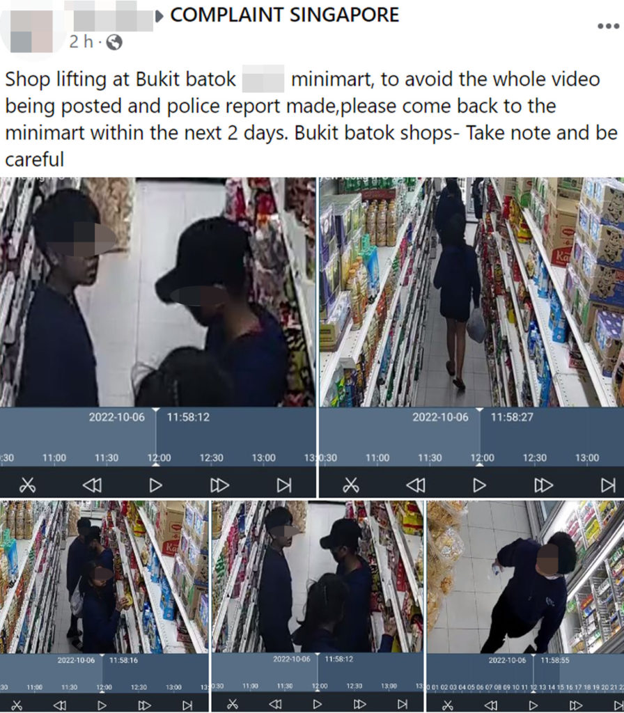 Teens Caught Shoplifting At Bukit Batok Minimart Stranger Offers To   Facebook Post Of Teenagers Shoplifting At Minimart E1665049231919 896x1024 