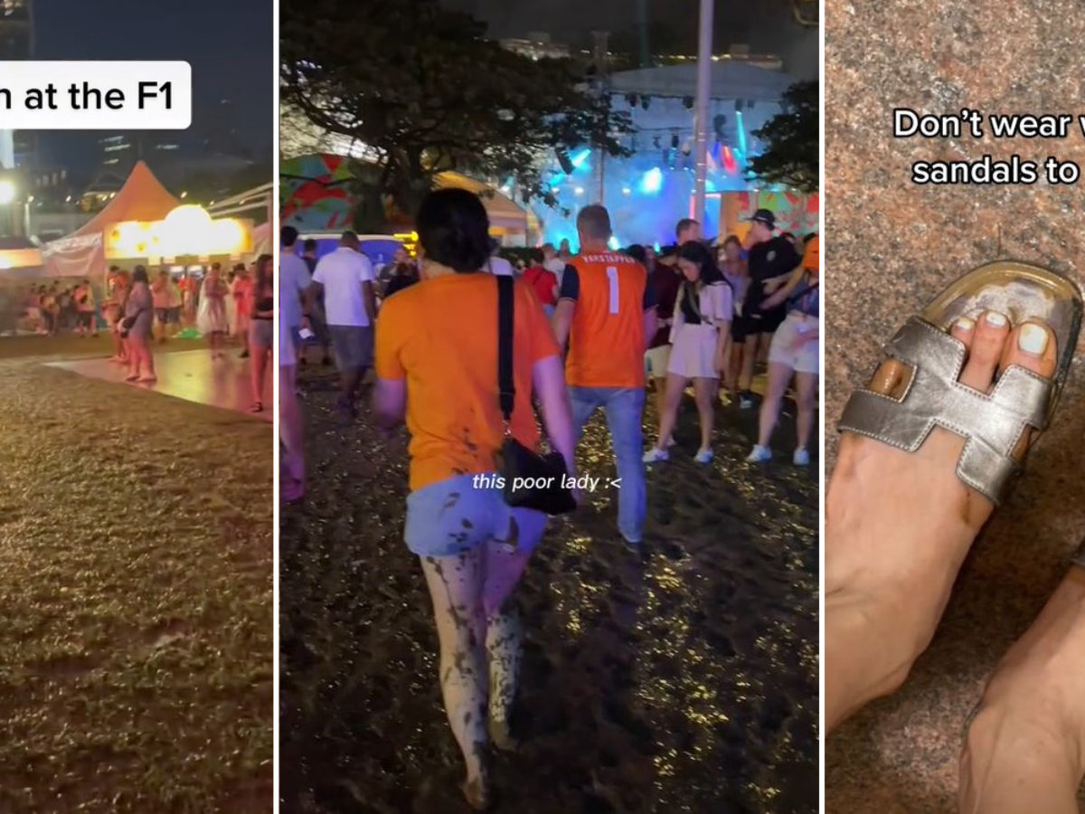 RIP Jordans, Gucci: Singapore F1 concert revellers' expensive footwear  ruined by mud at Padang, Singapore News - AsiaOne