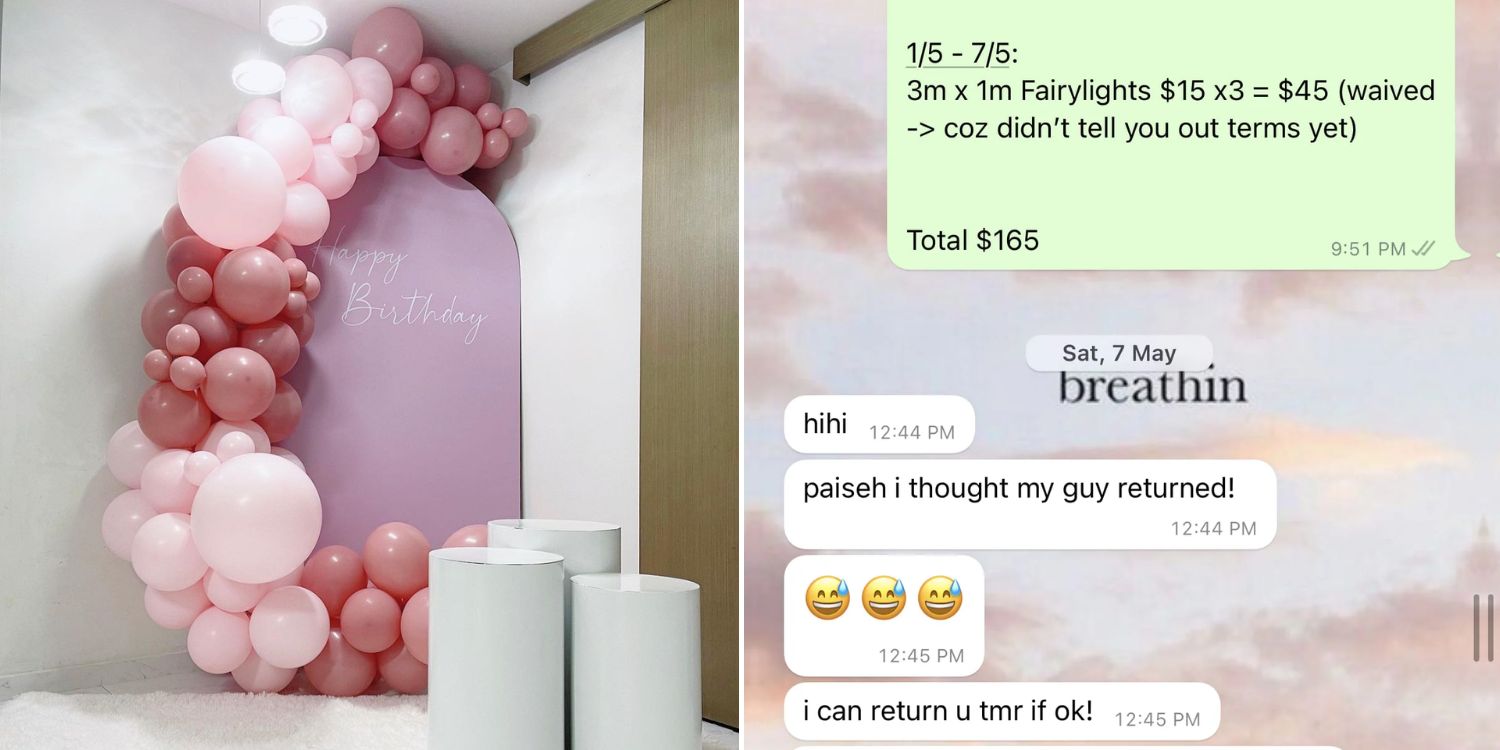Birthday Vendor Allegedly Stops Paying S'pore Rental Company For Props, Keeps Them For Over 3 Months