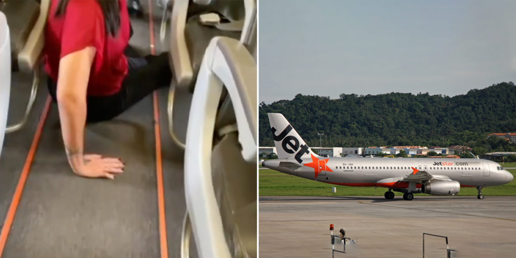 Jetstar Passenger Crawls Down Aisle After Allegedly Being Told To Pay