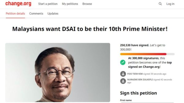 Petition For Anwar To Be M'sian Prime Minister Gets More Than 250,000 ...