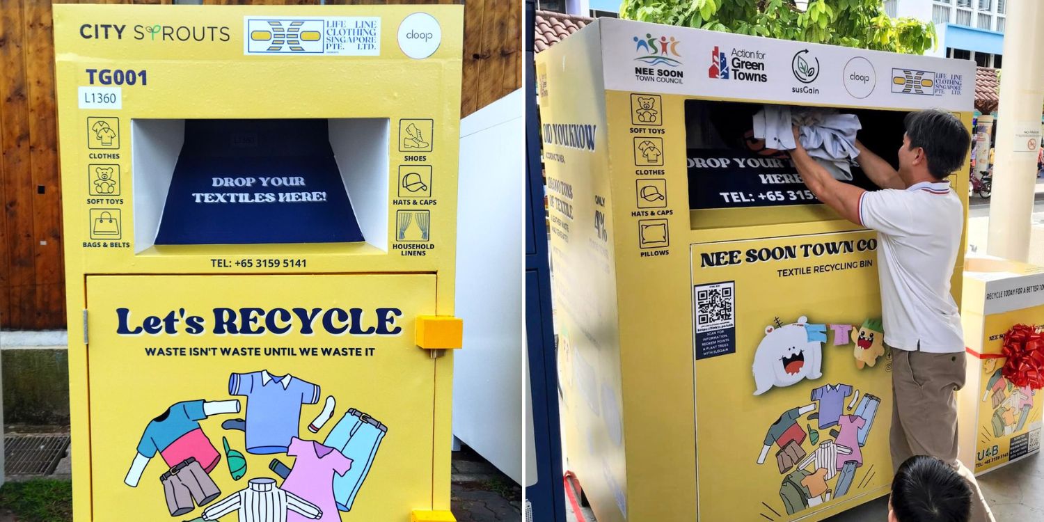60 Textile Recycling Bins Located Across S'pore, Drop Off Unwanted