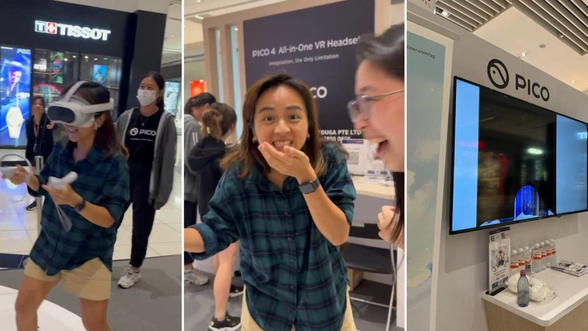 Woman Tries VR Boxing Game At Suntec City, Accidentally Punches TV Screen