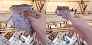 TikToker Tosses Stack Of RM100 Notes Down KLCC, Receives Criticism Online