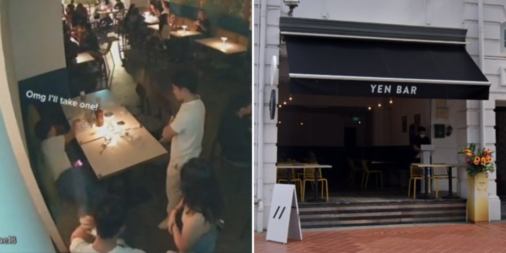 S'pore Bar Catches Customer Stealing Drink From Another Table After