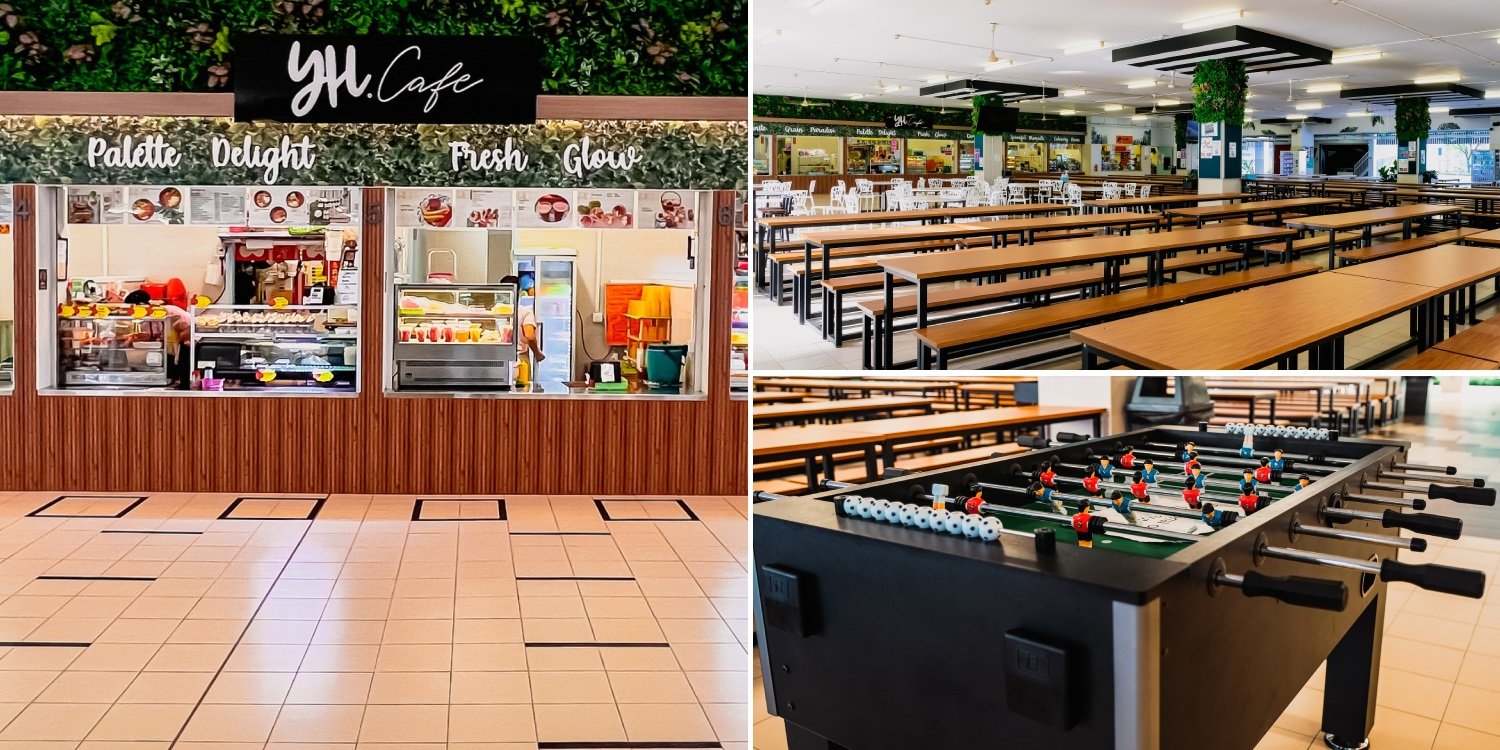 Yuhua Secondary School Canteen Transforms Into Garden-Themed Eatery With Lush Greenery & Foosball Table