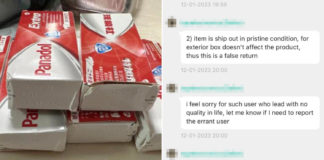 Shopee Customer Receives Dented Panadol Boxes After Seller Rejects Order Cancellation Request, Heated Argument Ensues