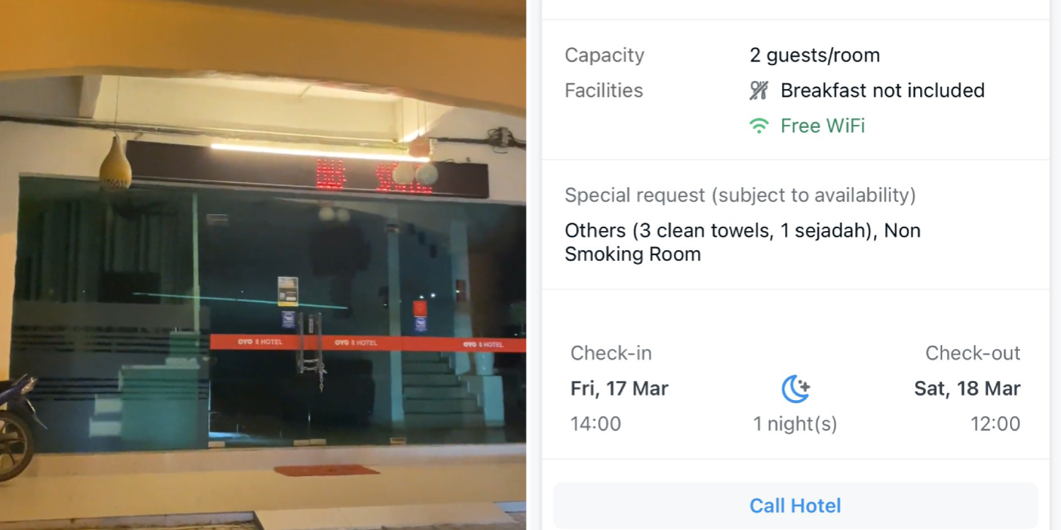Man Books M'sia Hotel Room Online, Finds Out Accommodation Is Permanently Closed Upon Arrival