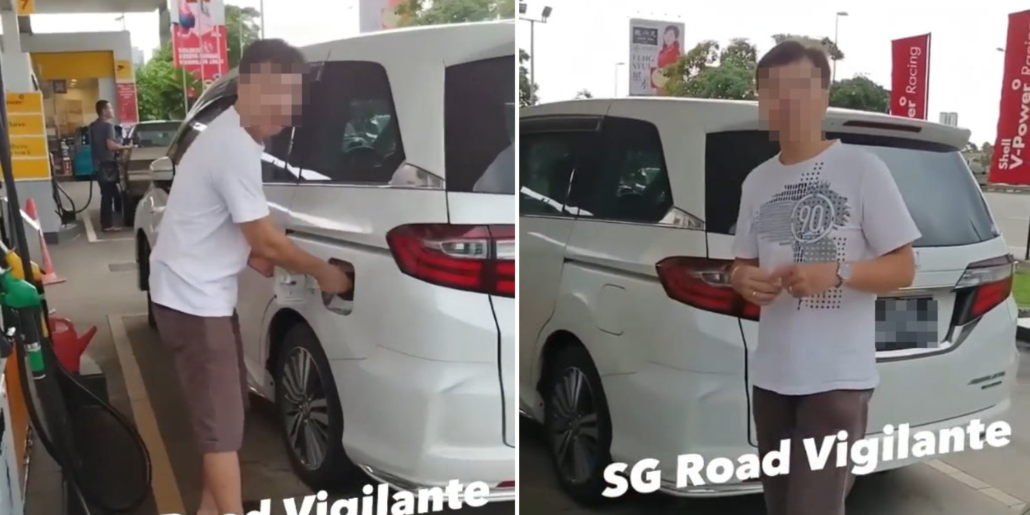 Man With S'pore Licence Plate Pumping RON95 Claims He's M'sian, Gets Told Foreign Cars Can't Buy