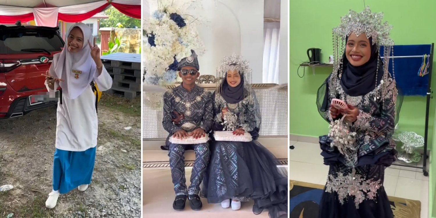 Johor Girl Gets Married Right After Finishing Secondary School, M'sians Wish Newlyweds Well