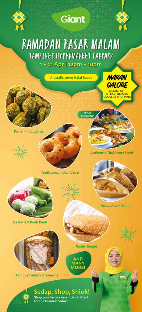 Giant Hypermarket Tampines Has Ramadan Pasar Malam With Ramly Burger Thai Street Food Durians