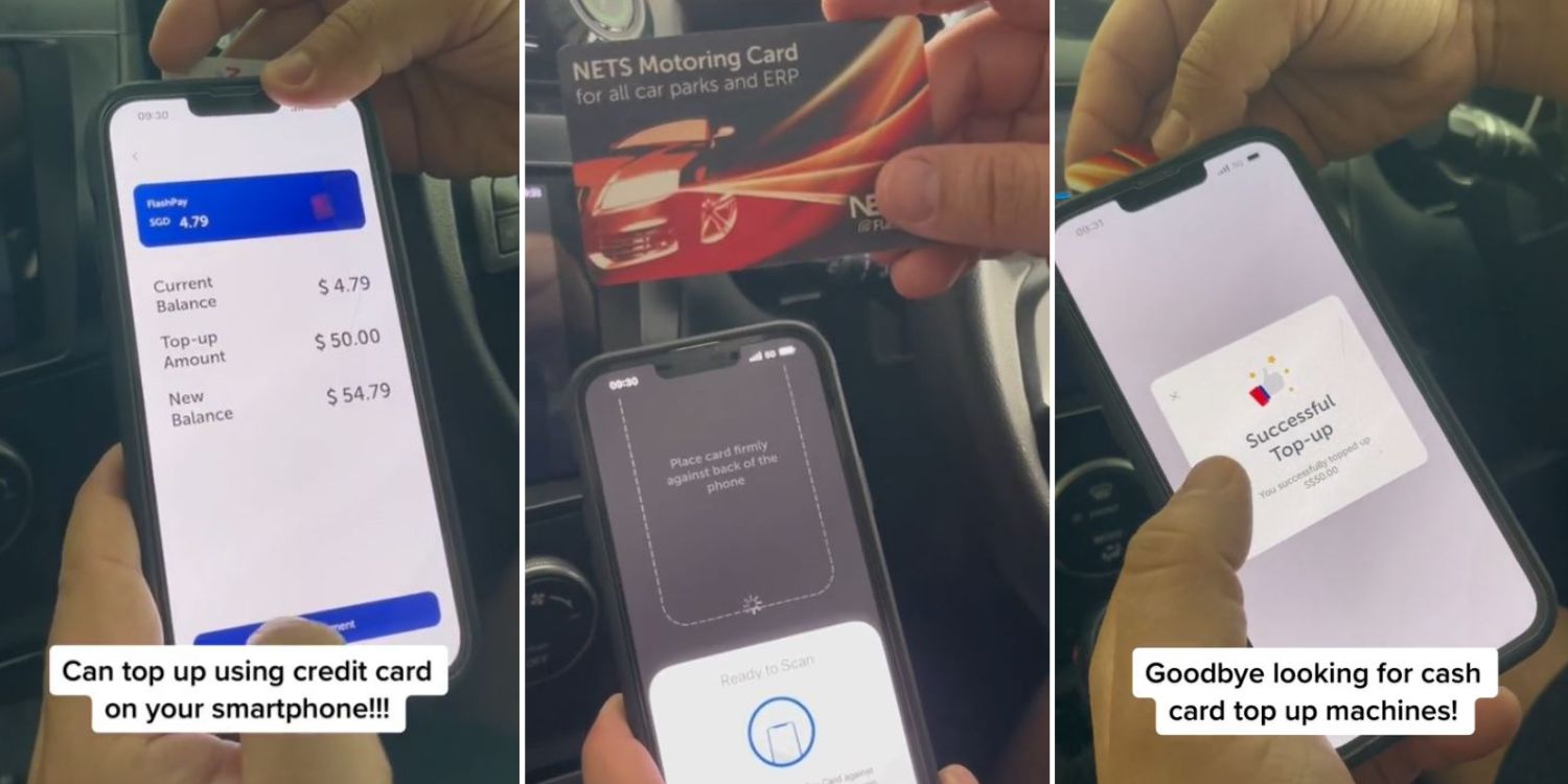 Driver Tops Up NETS Parking & ERP Card On Phone, Shares Discovery With Others