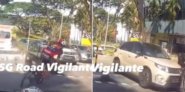 Cyclist Tries To Cut Across Lanes In Clementi Road, Gets Hit By Car