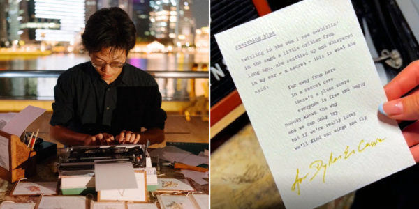 S'pore Teenager Writes Personalised Poems For Strangers Based On Prompts, Booth Located Outside MBS