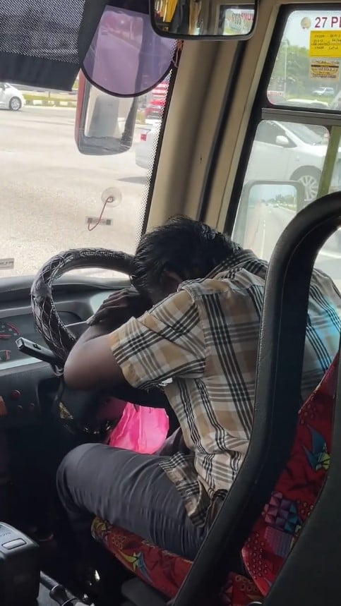 bus driver dozes off