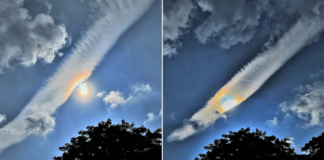 Beautiful Iridescent Clouds Stretch Across Sky At Seletar Aerospace Park, Resemble Large Angel Wings