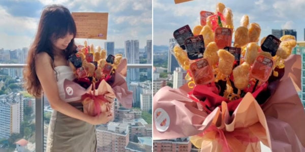 S'pore Couple Invites McDonald's To Wedding, Gets Chicken McNuggets & Sauce Tubs Bouquet