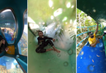 Man Gets Stuck While Riding Water Slide In Penang, Staff Manage To Help Him Out