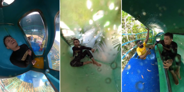 Man Gets Stuck While Riding Water Slide In Penang, Staff Manage To Help Him Out