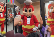 Jollibee Mascot Gives Bombastic Side Eye After Customer Cheers With McDonald’s Cup