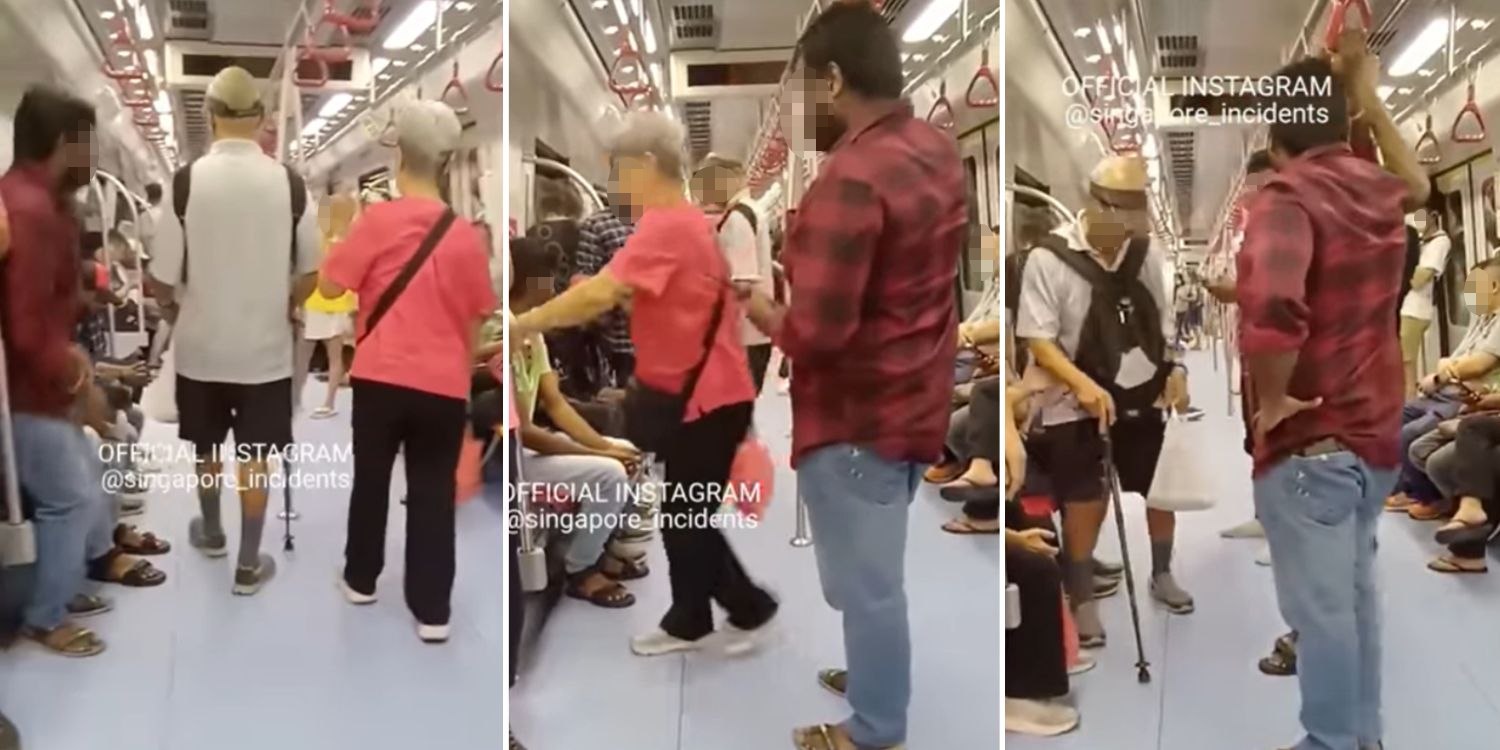 Man Offers Seat To Elderly Couple On MRT, Others Next To Him Get Up Too