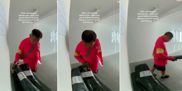 Doorbell Camera Catches Foodpanda Rider Stealing Parcel From Outside Yishun Flat, Company Terminates His Account
