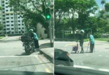 Motorcyclist Helps Elderly Woman Cross 2 Roads In Tiong Bahru, Praised For Kind Gesture