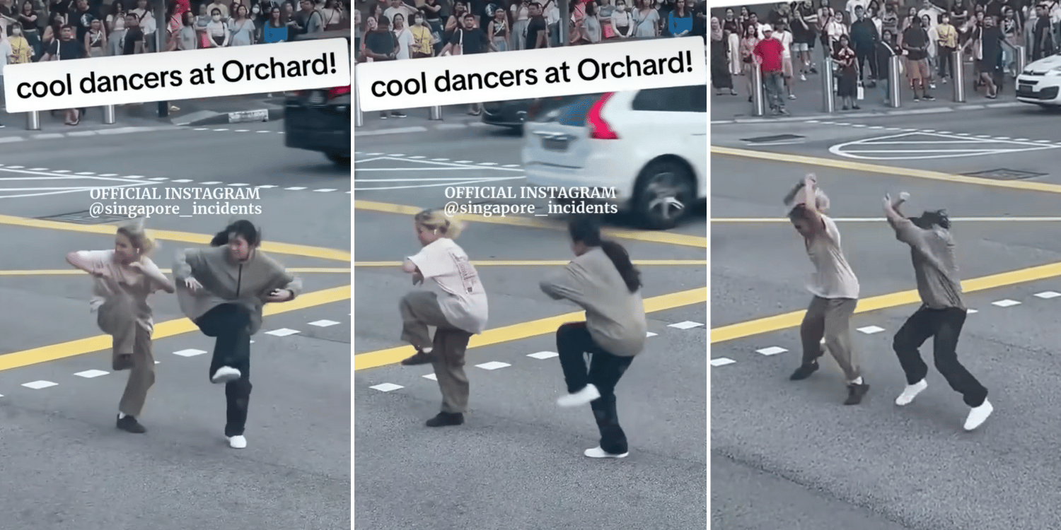 Women Cross Orchard Road While Dancing, Show Off Smooth Moves & Carefree Nature