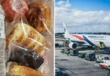 M'sia Airlines Business Class Passenger Gets Pre-Packed Buns & Bottled Water For In-Flight Meal