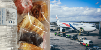 M'sia Airlines Business Class Passenger Gets Pre-Packed Buns & Bottled Water For In-Flight Meal