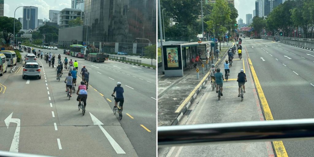 Huge Group Of Cyclists Takes Over Bus Lane At Chinatown, Called Out For ...