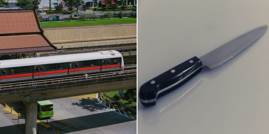 MRT Passenger Allegedly Uses Knife To Scratch Feet & Knock On Train