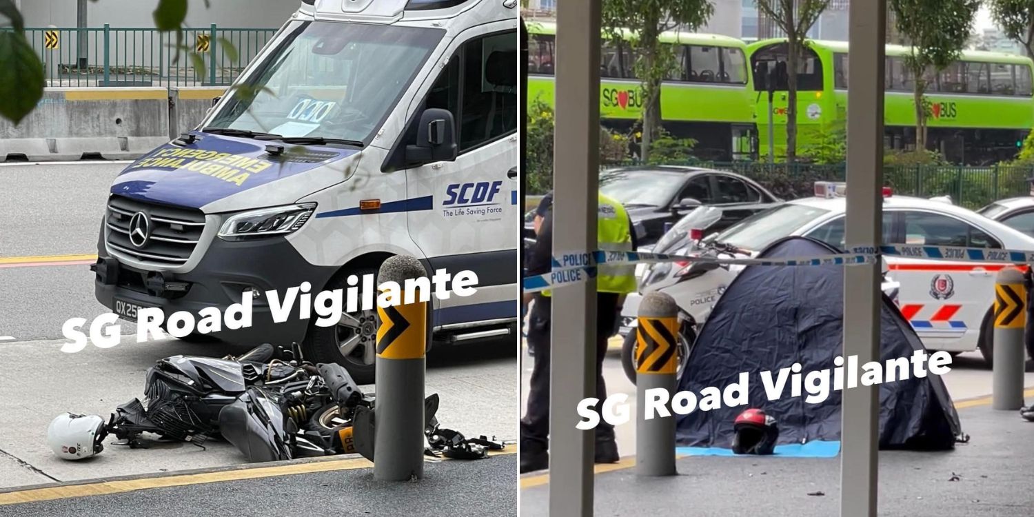 Female Motorcyclist Passes Away In Accident At Jurong East, She's Believed To Have Skidded