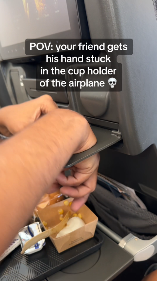 hand stuck cup holder