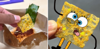 M'sia Man Finds Sheet-Thin Egg Slice In Nasi Lemak, Resembles Spongebob Squarepants
