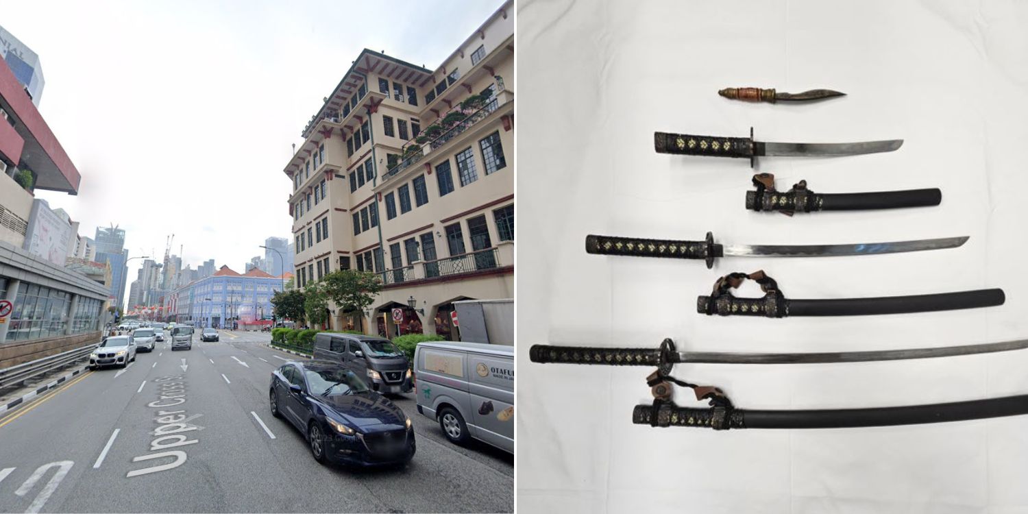 3 Men Arrested At Upper Cross Street Coffeeshop After Dispute Breaks Out, 3 Katanas Seized