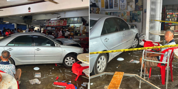 Elderly Woman Dies After Driver Accelerates Car Into M'sia Kopitiam, Bereaved Husband Refuses To Leave Scene