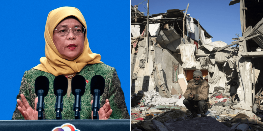 ‘Degradation of the human soul’: Halimah calls out Gaza bombings while death toll nears 30,000