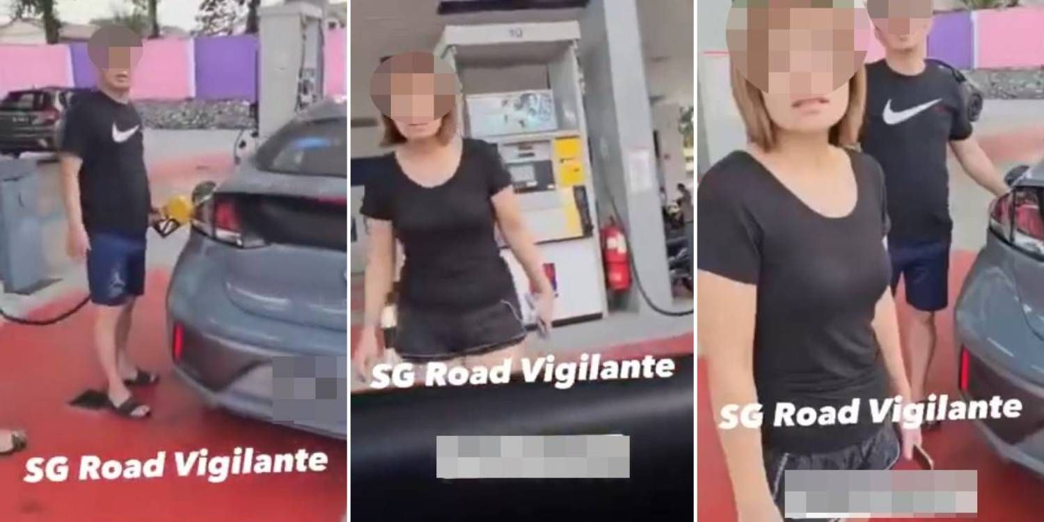 'You're Stealing From M'sia': Man Confronts Pair For Pumping RON95 Petrol Into S'pore-Registered Vehicle