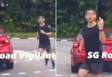 Jogger ignores red light on Raffles Avenue, flips off driver when honked at