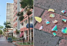 Broken vase shards fall from Queen Street HDB flat, narrowly miss 2 people