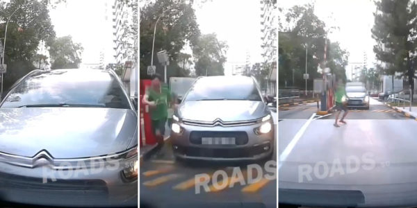 Car blocks tailgater from evading parking fees at HDB carpark, gets chased by enraged driver
