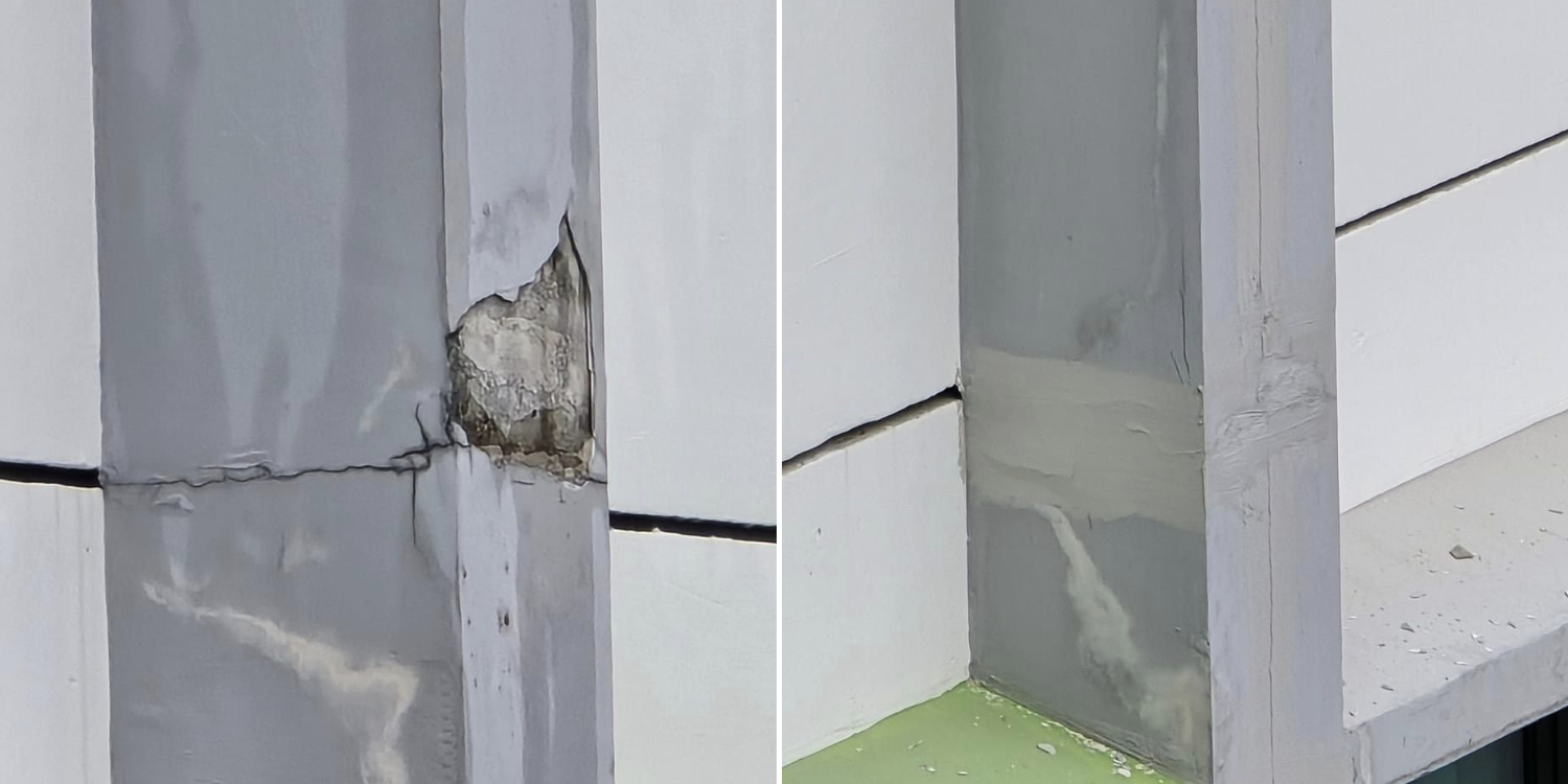 Punggol resident praises Town Council's efficiency after cracked facade gets patched over in 2 days